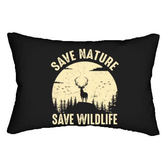 Environment save nature wildlife Lumbar Pillows