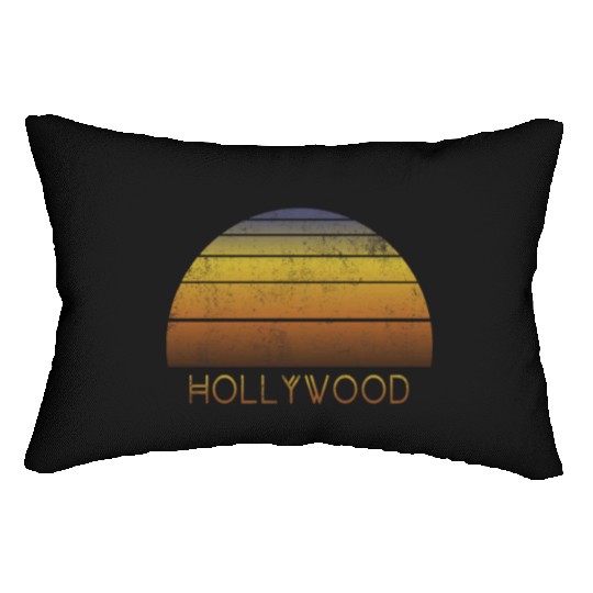 Retro Hollywood California Sunset Vacation Lumbar Pillows