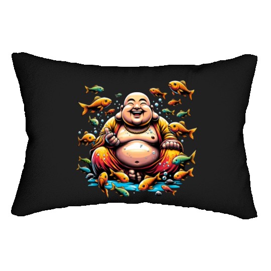 Buddhism and Underwater World - Peaceful Diving Lumbar Pillows