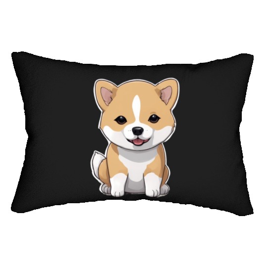 Shiba Inu Puppies Lumbar Pillows
