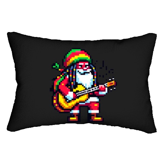 Reggae Rhythms with Santa - Christmas Beat Lumbar Pillows