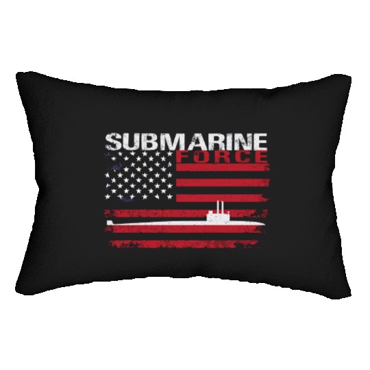 Submarine Force Usa Flag White Stars Lumbar Pillows