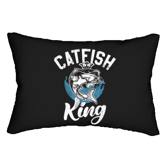 Catfish King Catfishing Angler Noodler Fisherman Lumbar Pillows