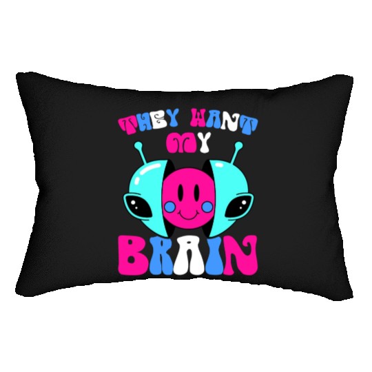 Alien, Aliens, UFO, UAP, Space Unknown Flight Lumbar Pillows