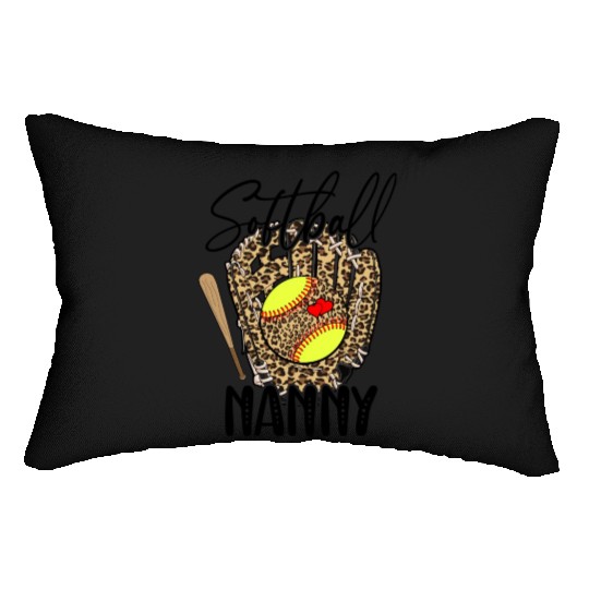 Softball Nanny Leopard Game Day Softball Lover Lumbar Pillows