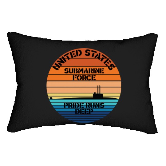 Sunset Us Submarine Force Pride Runs Deep Lumbar Pillows