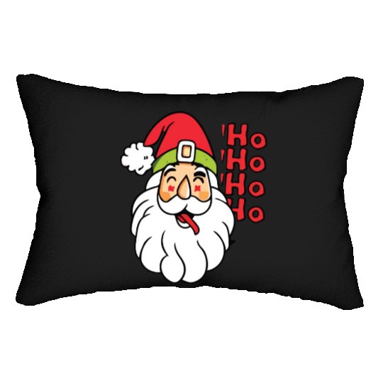 Santa Claus Face Lumbar Pillows Christmas HO HO HO HO