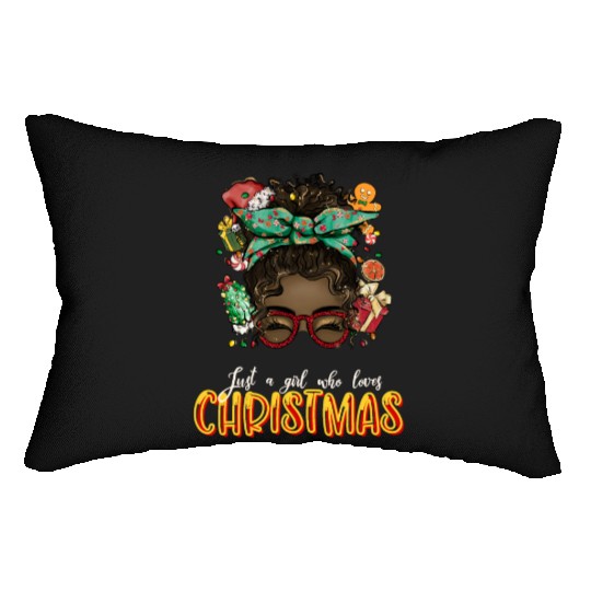 Women Festive Santa Holiday Christmas Quote Gift Lumbar Pillows