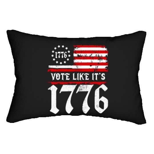 Vote Like It's 1776 Patriotic American Flag Voter Lumbar Pillows
