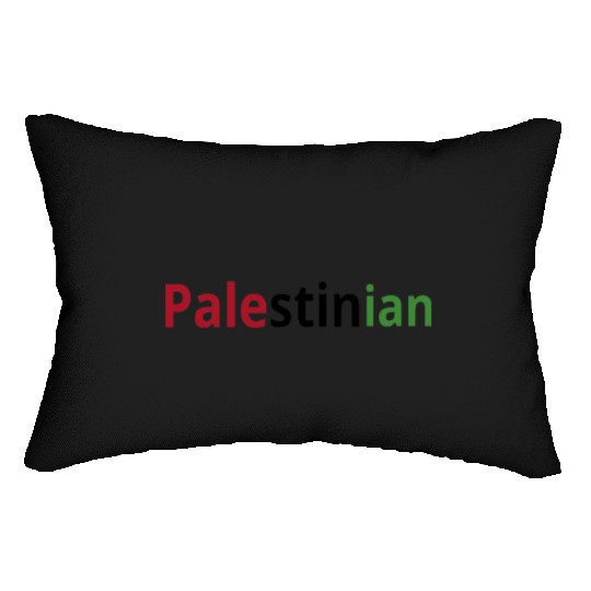Free Palestine, red black and green, watermelon Lumbar Pillows