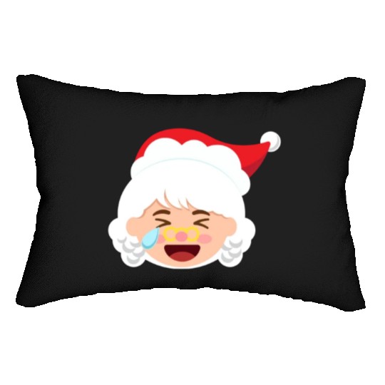 Mrs Claus Emoticons Cry Laughing Loud Christmasmrs Lumbar Pillows