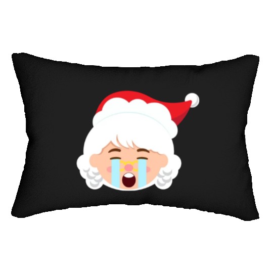 Mrs Claus Emoticons Crying Out Loud Christmasfunny Lumbar Pillows