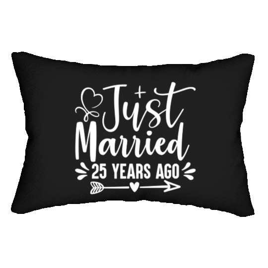 Just Married 25 Years Ago 25Th Wedding Anniversary Lumbar Pillows