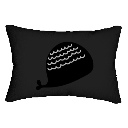 Lonely Black Whale In The Ocean Lumbar Pillows