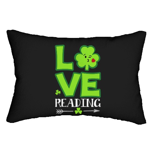 Love Shamrock Reading Teacher Funny St Patricks Da Lumbar Pillows