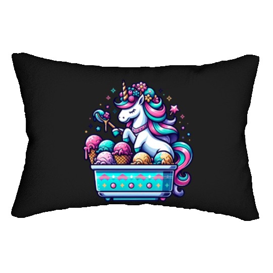 Magical Unicorn Ice Cream Maker Lumbar Pillows