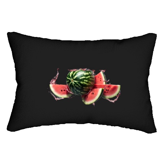 A burst watermelon. Lumbar Pillows