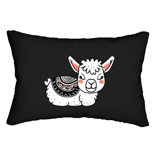 Adorable Llama Resting Lumbar Pillows