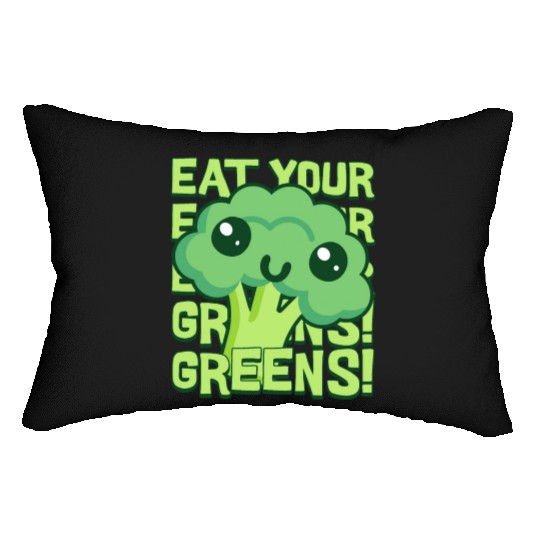 Eat Your Greens! Kawaii Broccoli Lumbar Pillows