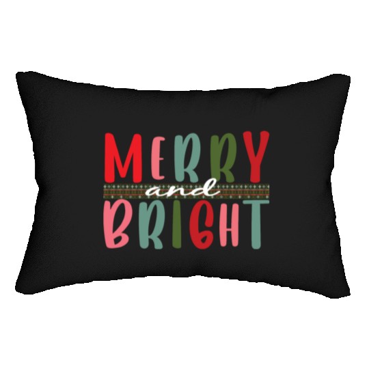 Womens Merry and Bright Christmas Tree Lumbar Pillows