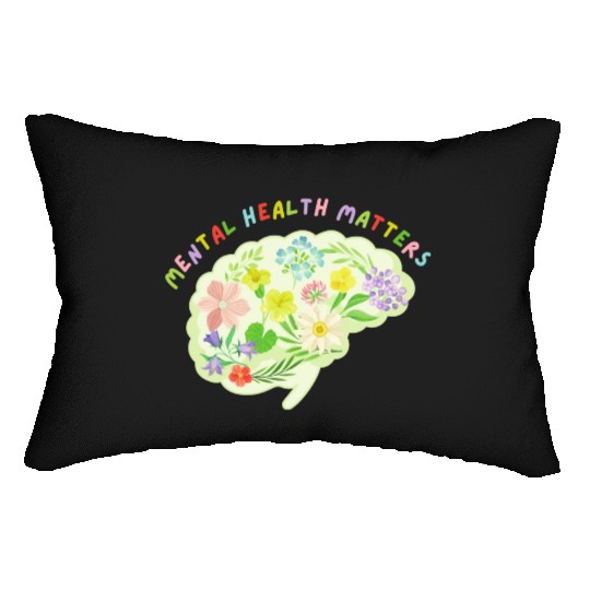 Mental Health Matters Floral Mind Nature Brain Lumbar Pillows