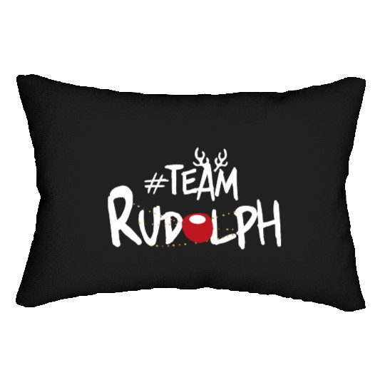 Team Rudolph Funny Christmas Reindeer Lover Meme Lumbar Pillows