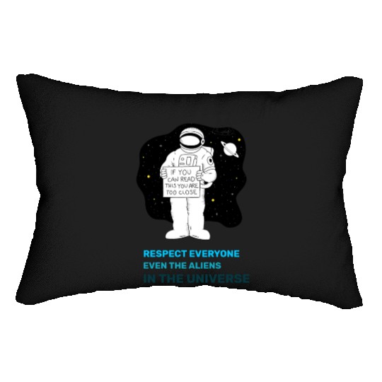 Black White Astronauts and Aliens Lumbar Pillows