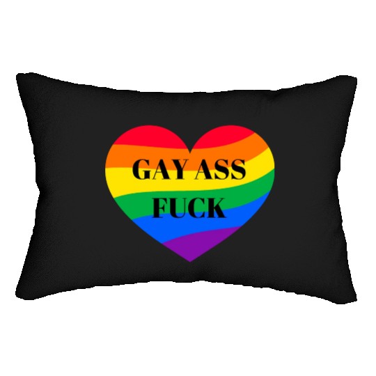 Rainbow Heart Gay Lumbar Pillows