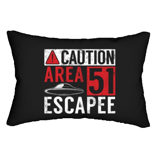 Caution Area 51 Escapee Alien Aliens Ufo Gifts Lumbar Pillows