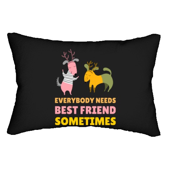 Holiday Christmas Elks Are Good Friends Lumbar Pillows