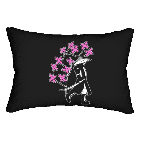 Samurai Sakura Tree Chinese Warrior Gift Lumbar Pillows