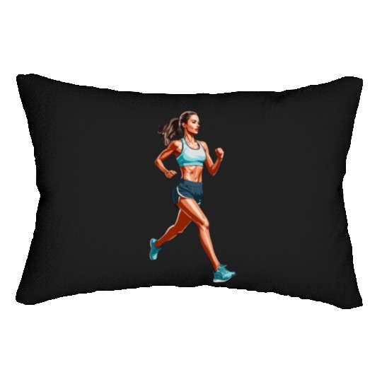 workout running women Lumbar Pillows