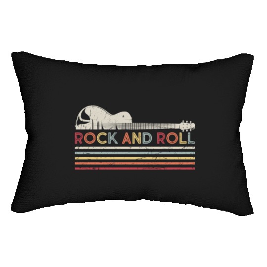 Rock And Roll Vintage Guitar Lumbar Pillows