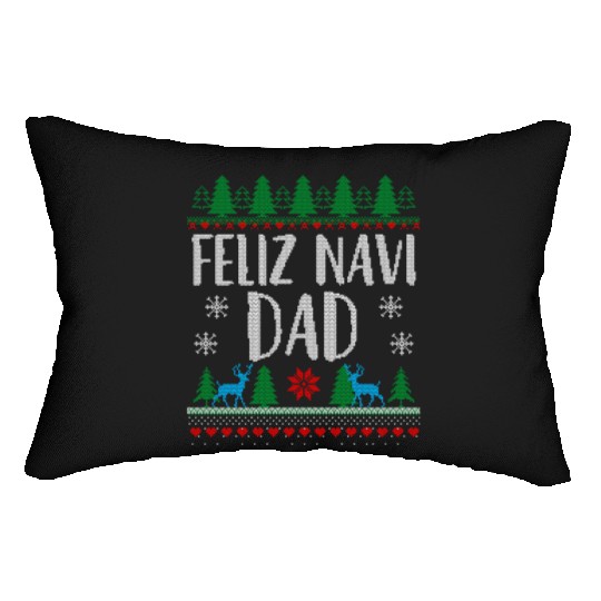 Feliz NAVIDad Funny Holiday Ugly Christmas Themed Lumbar Pillows