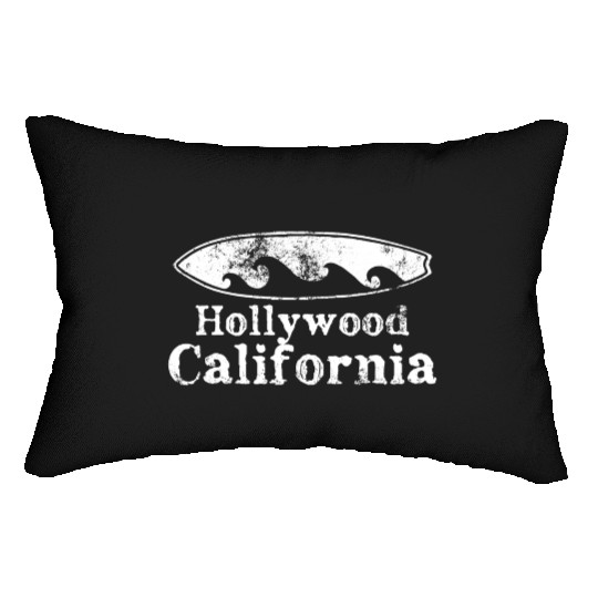 Hollywood California Surfboard Souvenirs Gifts Lumbar Pillows