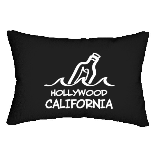 Hollywood California Message In A Bottle Souvenirs Lumbar Pillows
