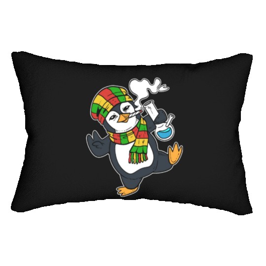 Penguin Smoking Nicotine Addict Gift Lumbar Pillows