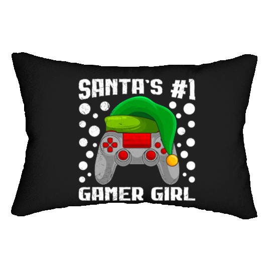Santa's Number 1 Gamer Girl Christmas Gambling Lumbar Pillows