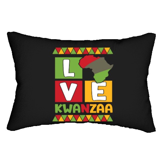 Happy Kwanzaa Vibes Black Heritage Holiday Lumbar Pillows