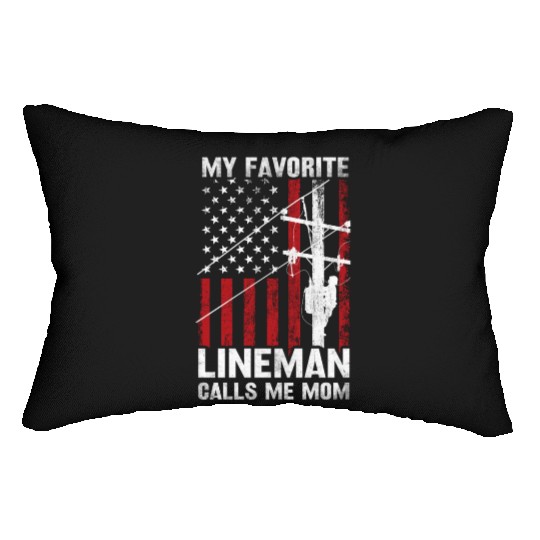 Mothers day my favorite lineman Lumbar Pillows