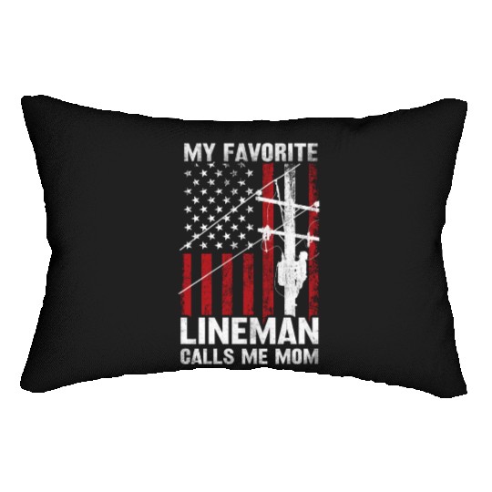Mothers day my favorite lineman Lumbar Pillows