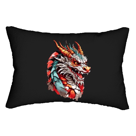 Chinese Dragon Head Lumbar Pillows design