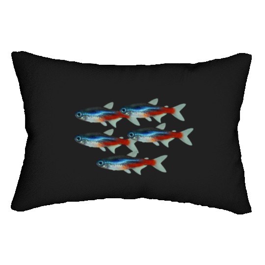 Neon Tetra Fish Bright Color Freshwater Sea Life Lumbar Pillows