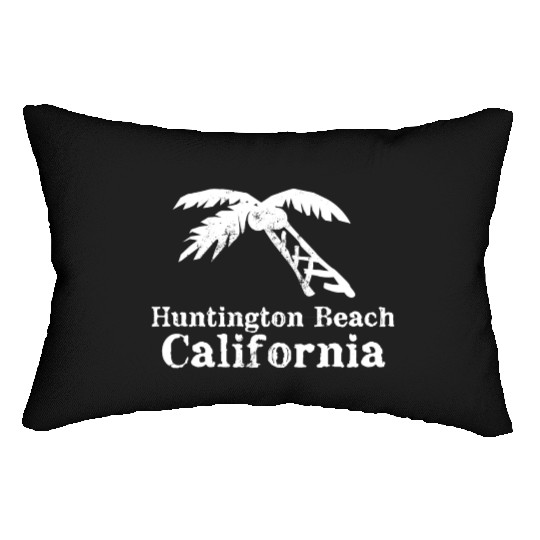 Huntington Beach California Palm Tree Souvenirs Lumbar Pillows