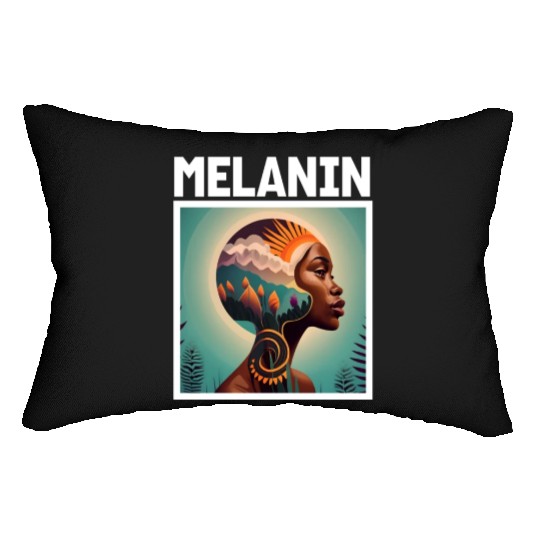 Elegant Melanin Woman. Lumbar Pillows