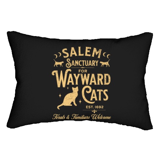 Salem Sanctuary for Wayward Cats Black Lumbar Pillows