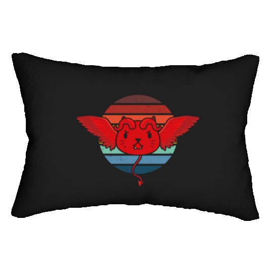 Cute Devil Cat Retro Lumbar Pillows