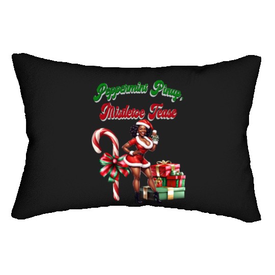 Peppermint Pinup, Mistletoe Tease Lumbar Pillows