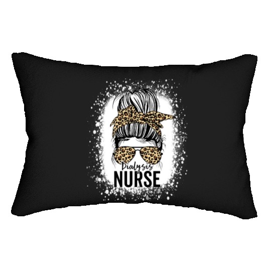 Dialysis Nurse Appreciation Messy Bun Dialysis Lumbar Pillows