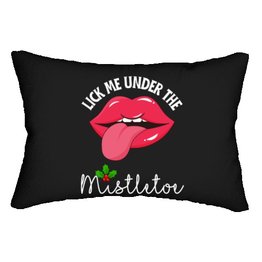 Lick me under the mistletoe ugly Christmas sweater Lumbar Pillows